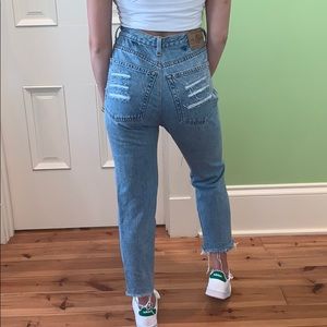 Eddie Bauer Authentic Denim Ripped Mom Jeans